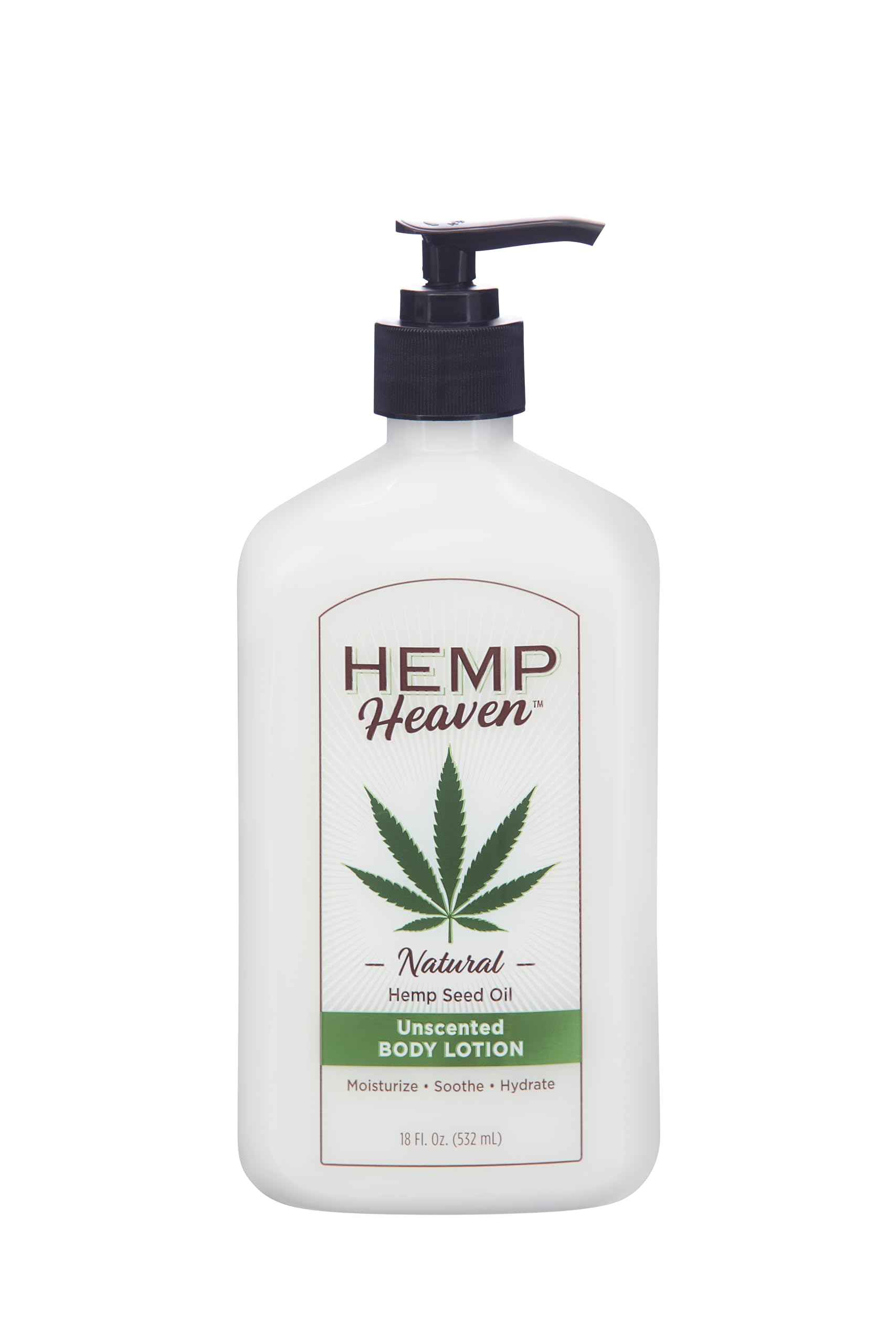 Hemp Heaven Natural Hemp Seed Oil Unscented Body Lotion - Moisturizing & Soothing Skincare, Paraben-Free, for Sensitive Skin, with 18 Oz